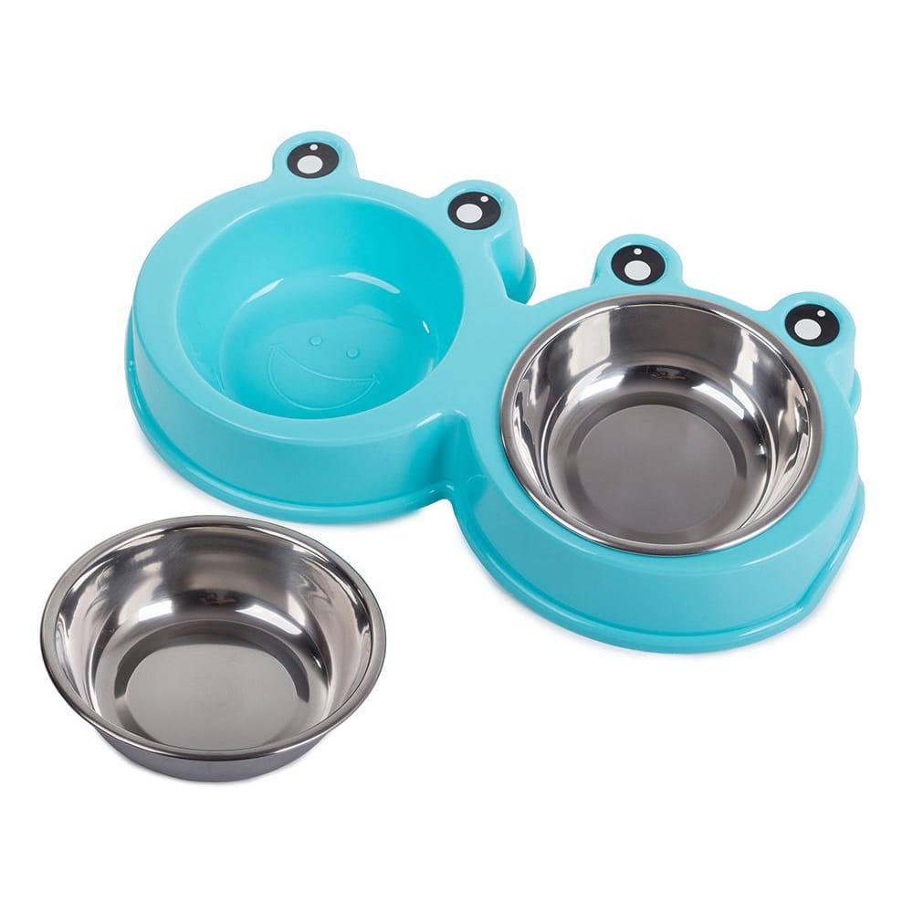 Miska Podwójna Metalowa dla Psa i Kota 2x175ml